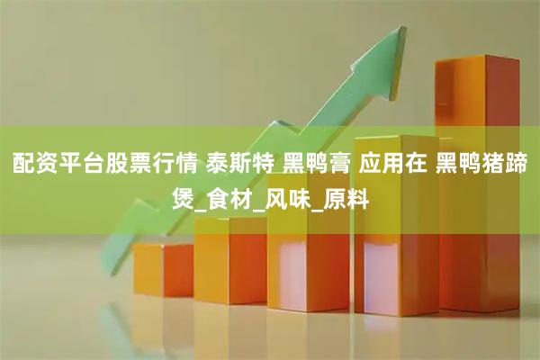配资平台股票行情 泰斯特 黑鸭膏 应用在 黑鸭猪蹄煲_食材_风味_原料
